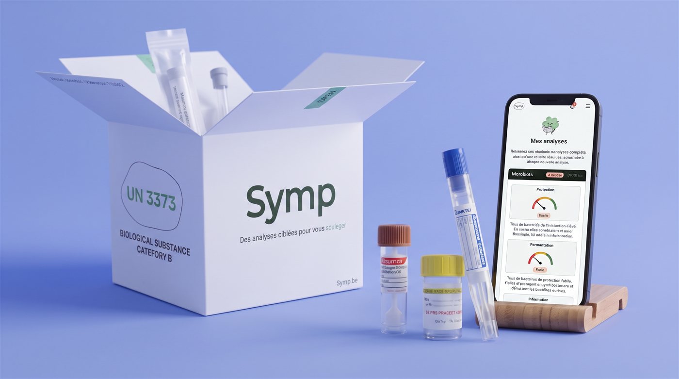 Kit Solution Digestion & Stress ouvert, avec les tubes de prélèvement et le rapport Symp sur téléphone